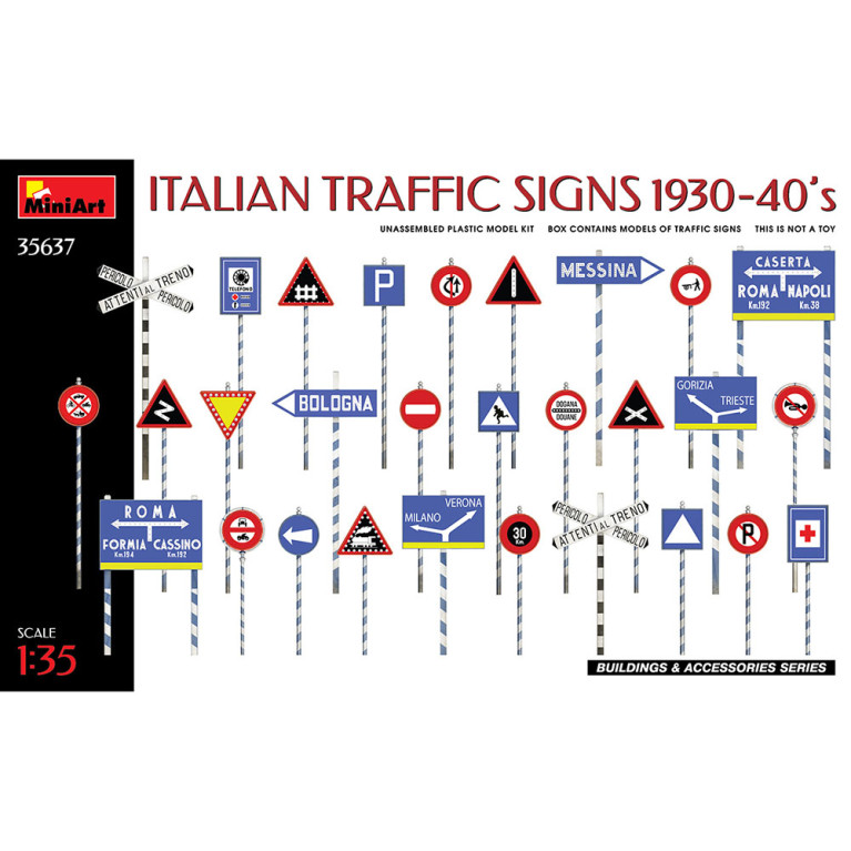 Panneau de signalisation Italien 1930-40 - Miniart 35637 - 1/35