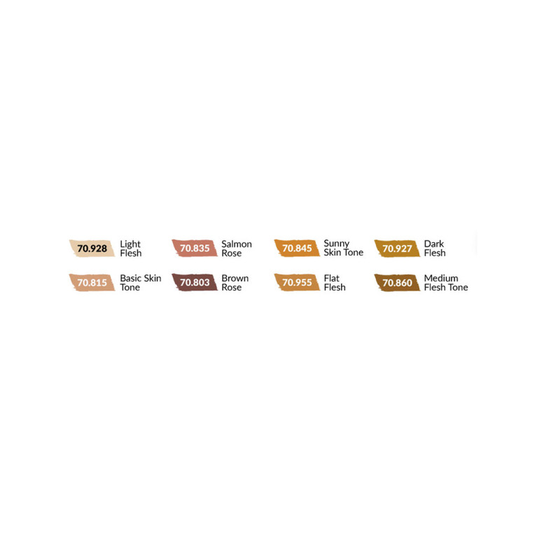 Figure Color Series, 8x18ml – Face & Skin Tones - Vallejo 70.124 