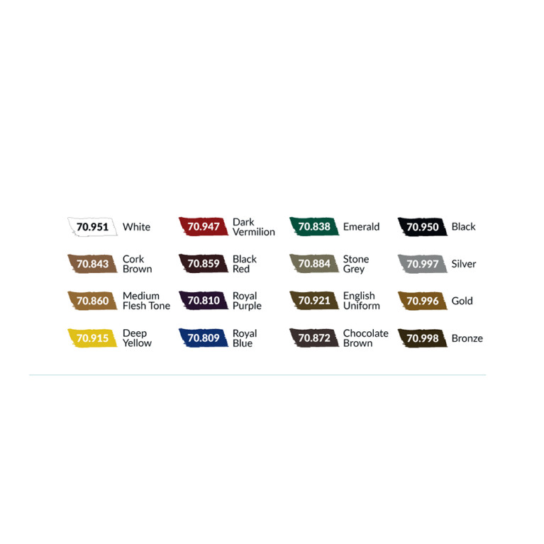 Figure Color Series, 16x18ml – Medieval Colors - Vallejo 70.142