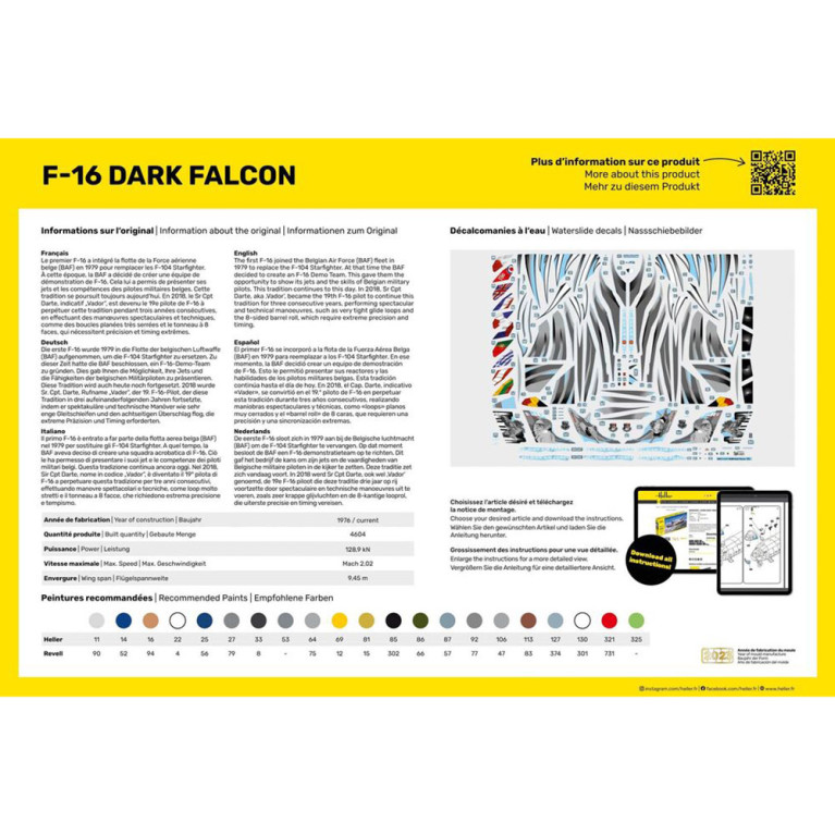 F-16 Dark Falcon KIT - HELLER 30411 - 1/48 F-16 Dark Falcon KIT - HELLER 30411 - 1/48