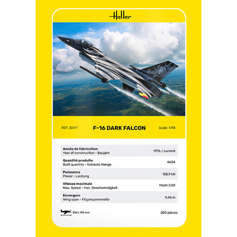 F-16 Dark Falcon KIT - HELLER 30411 - 1/48 F-16 Dark Falcon KIT - HELLER 30411 - 1/48