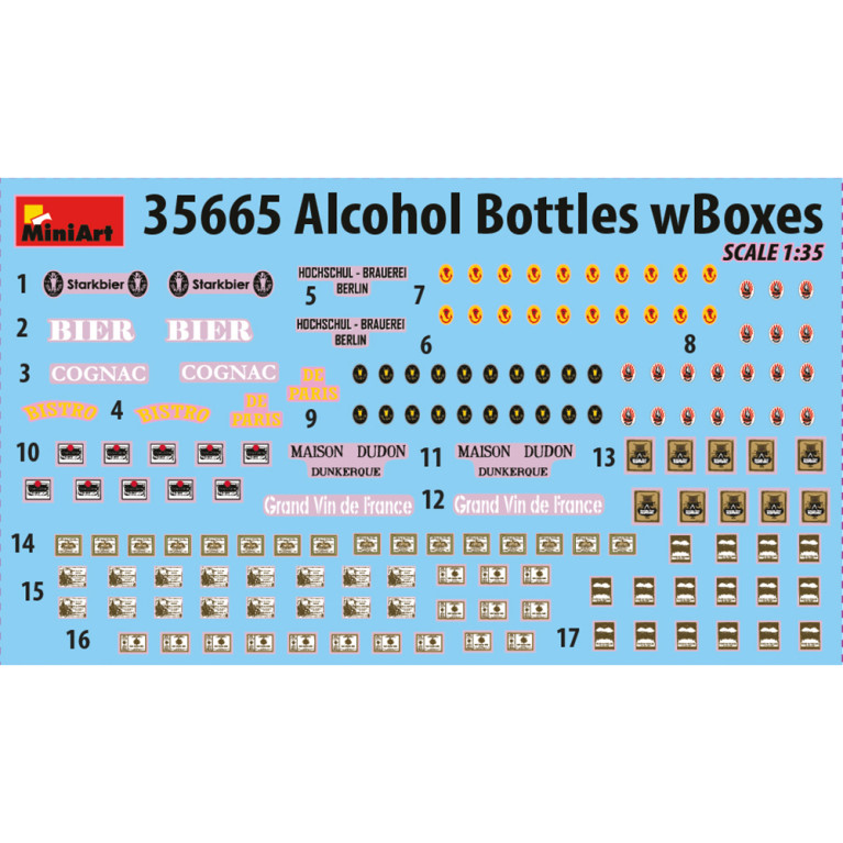 Bouteilles d'alcool + caisses - MINIART 35665 - 1/35