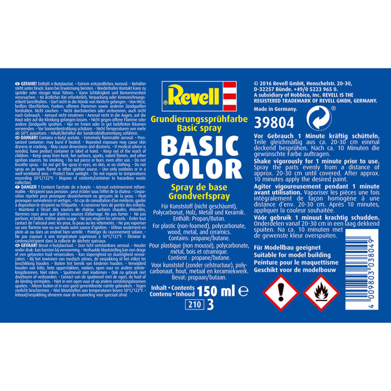 Basic-Color, Apprêt Spray 150 ml - REVELL 39804