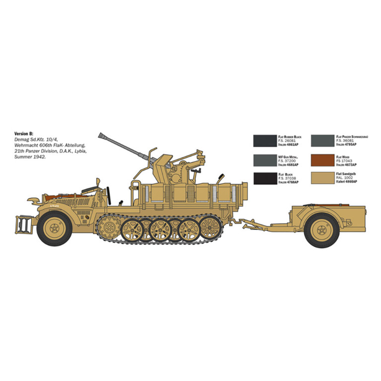 Véhicule SD.KFZ.10/4 avec FLAK 30 et équipage - ITALERI 6395 - 1/35