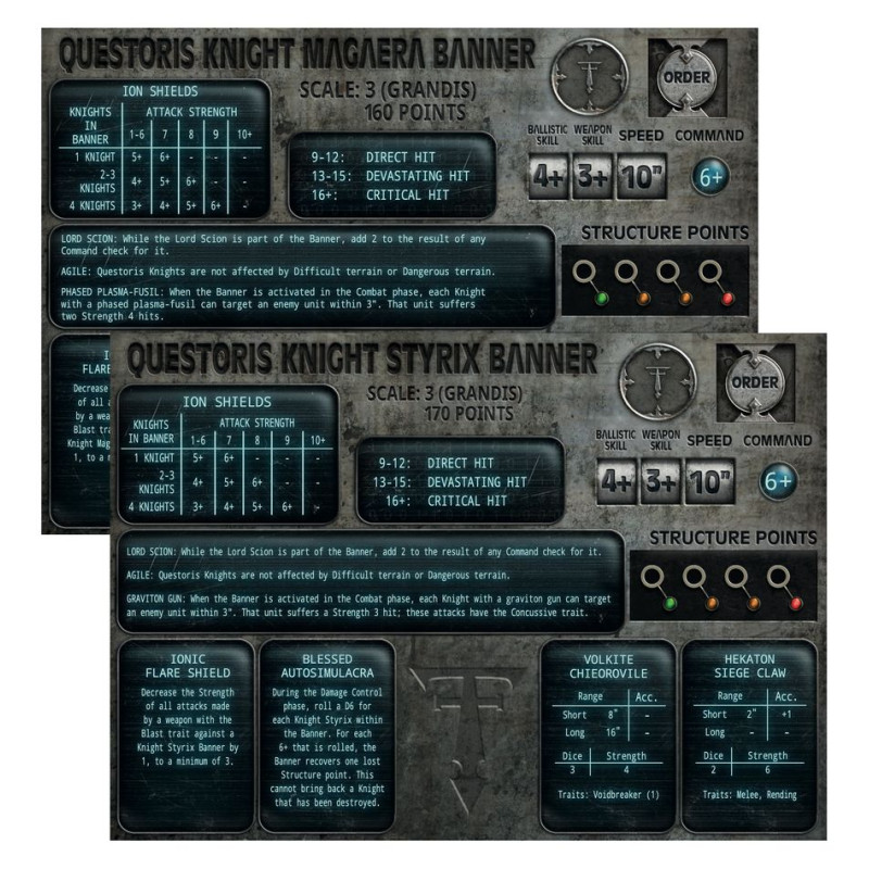 Warhammer The Horus Heresy : Questoris Hnights Magaera and Styrix, Mechanicum - WARHAMMER 03-88