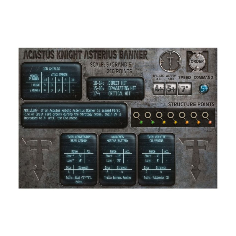 Warhammer The Horus Heresy : Acastus knights Asterius, Mechanicum - WARHAMMER 03-86