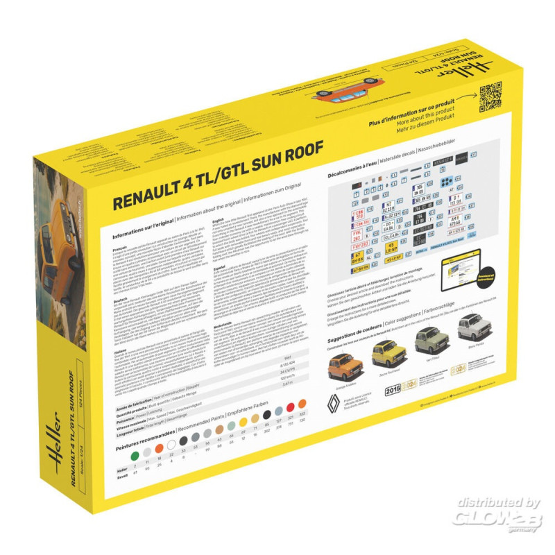 Renault 4 TL / GTL Sun Roof, Starter Kit - HELLER 58704