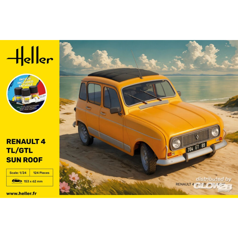 Renault 4 TL / GTL Sun Roof, Starter Kit - HELLER 58704
