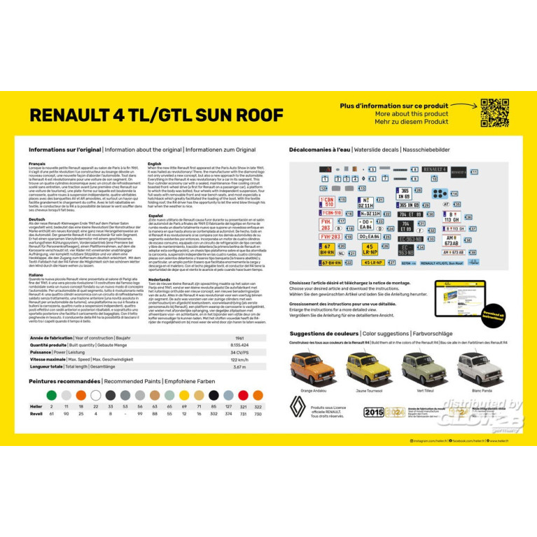Renault 4 TL / GTL Sun Roof, Starter Kit - HELLER 58704