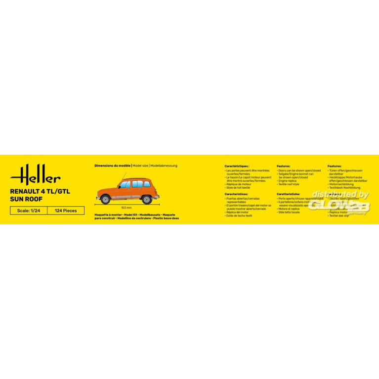 Renault 4 TL / GTL Sun Roof, Starter Kit - HELLER 58704