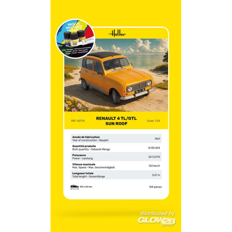 Renault 4 TL / GTL Sun Roof, Starter Kit - HELLER 58704