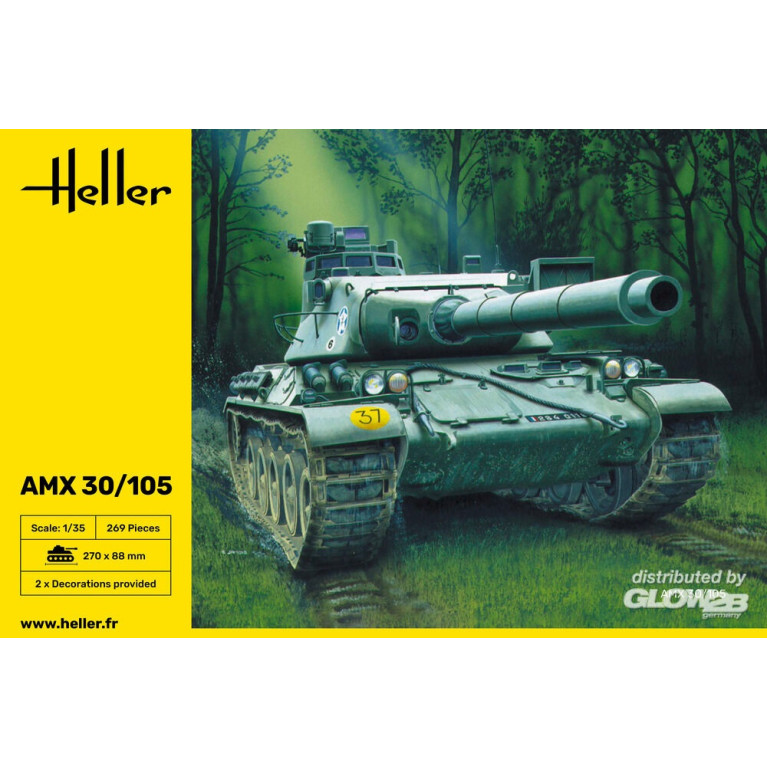 Char AMX 30 / 105, 2 décorations française - HELLER 81137