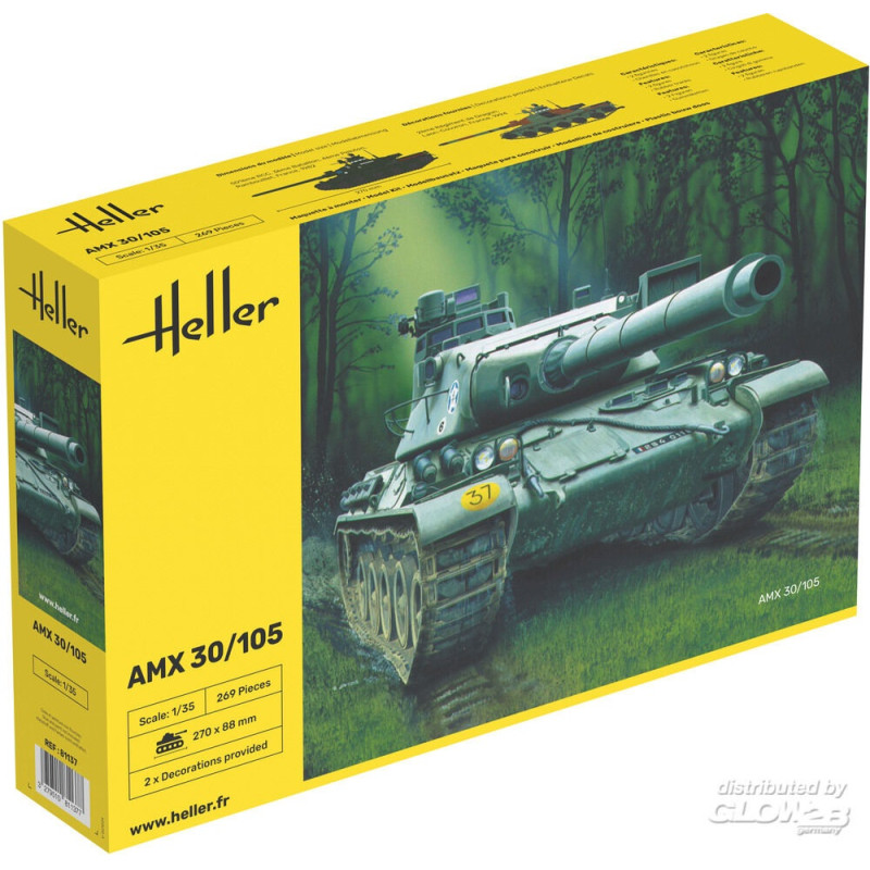 Char AMX 30 / 105, 2 décorations française - HELLER 81137