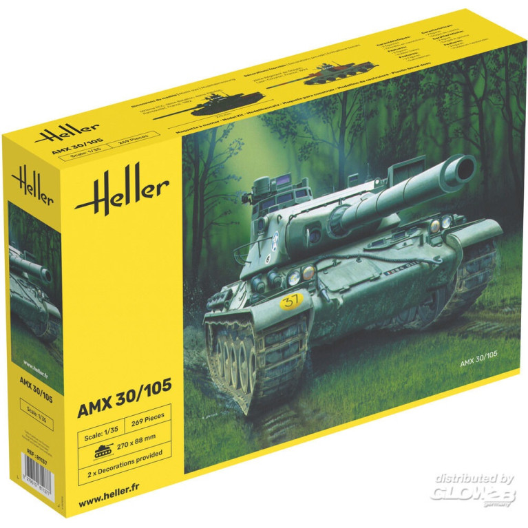 Char AMX 30 / 105, 2 décorations française - HELLER 81137