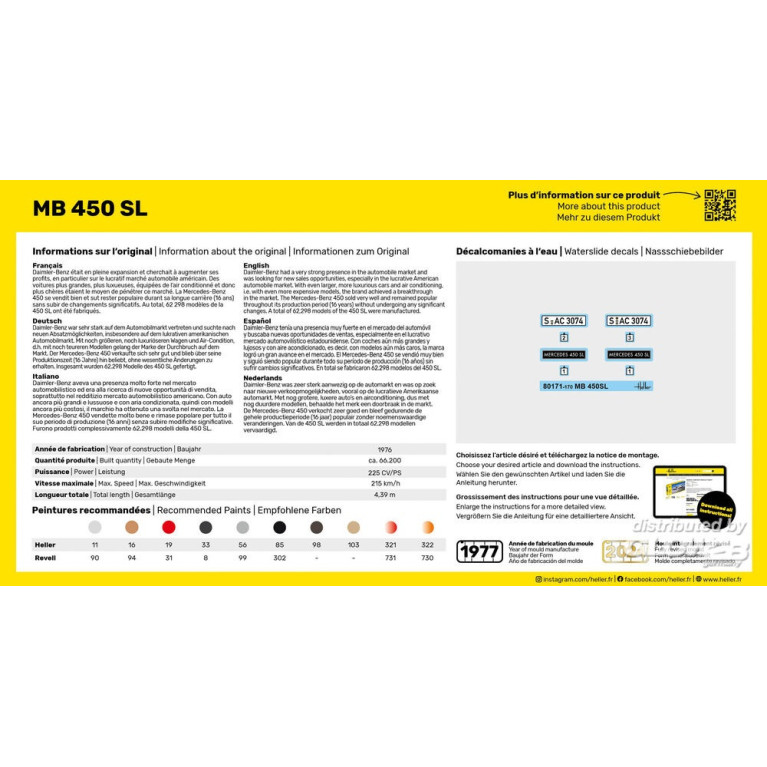 Mercedes Benz 450 SL, Starter Kit - HELLER 56171