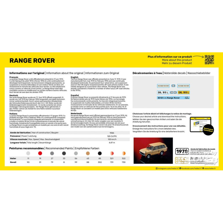 Range Rover, série 1, Starter Kit - HELLER 56181