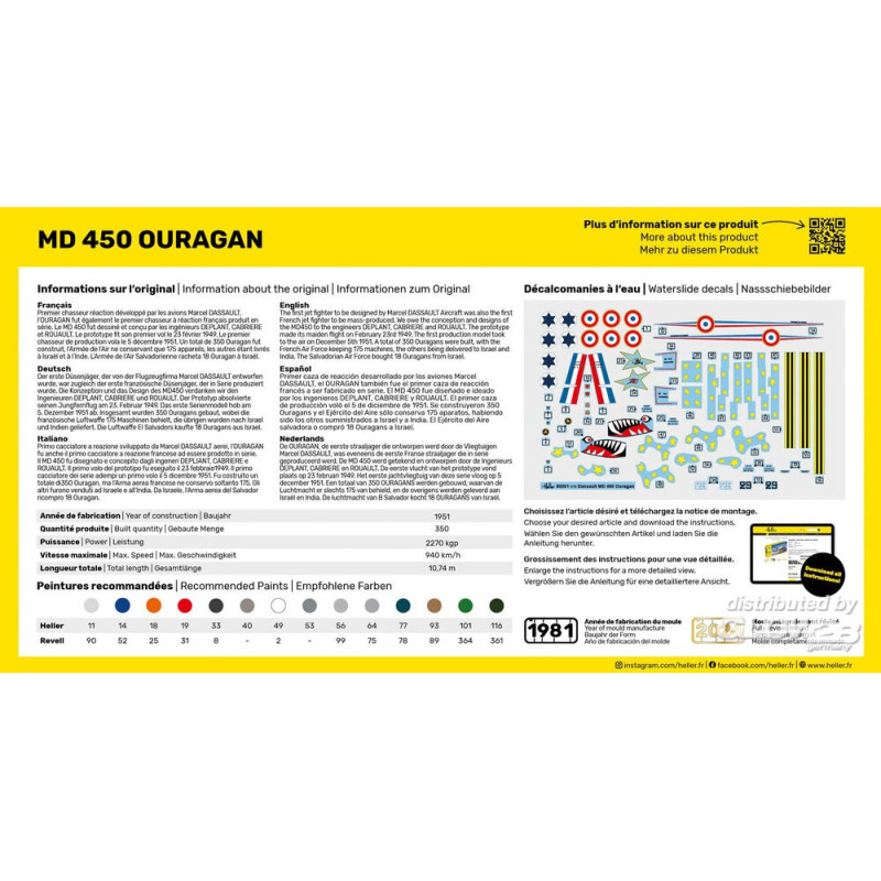 Ouragon MD 450 (Dassault), Starter Kit - HELLER 56201