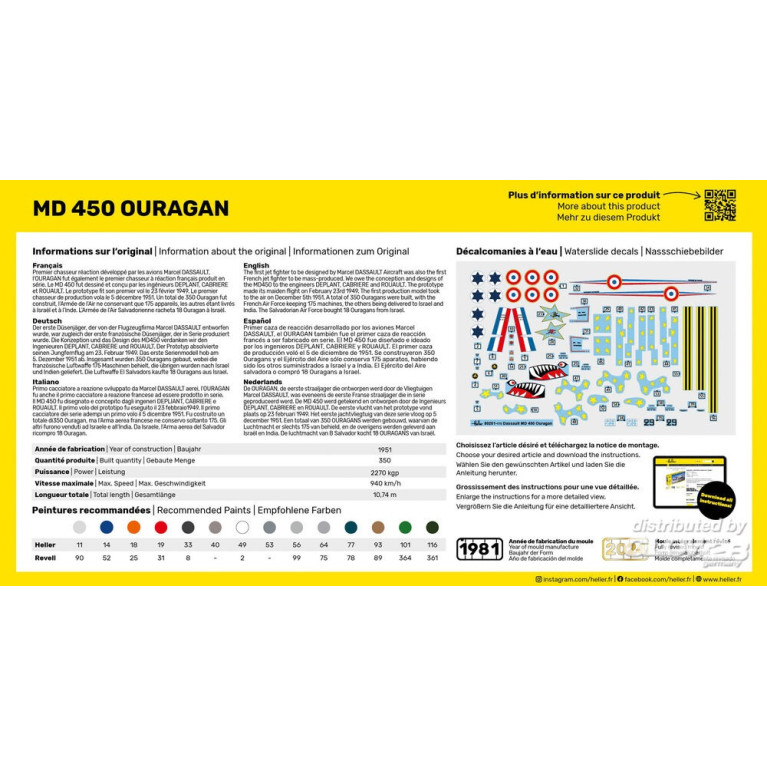 Ouragon MD 450 (Dassault), Starter Kit - HELLER 56201
