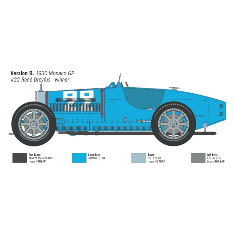 Bugatti type 35B, Targa Florio 1928 et Monaco GP 1930 - ITALERI 4716