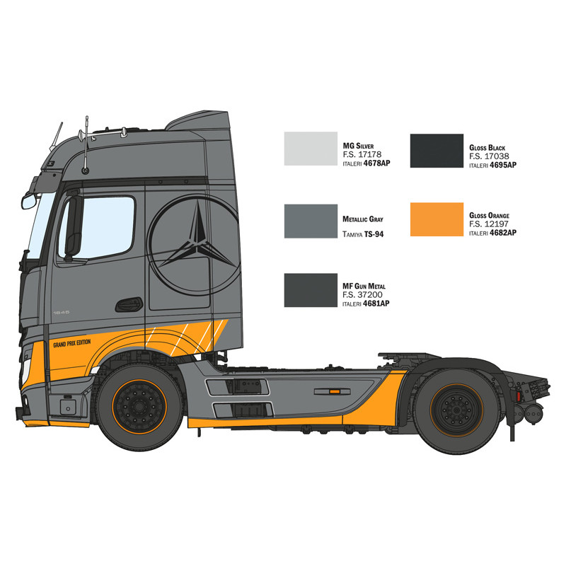 Mercedes Benz Actros MP4 "Big Space" Grand Prix Edition - ITALERI 3968