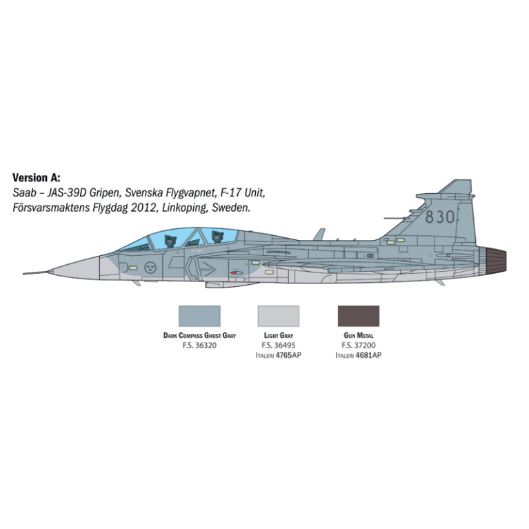 Avion JAS-39D Grippen "Twin seater" 4 versions - ITALERI 2664