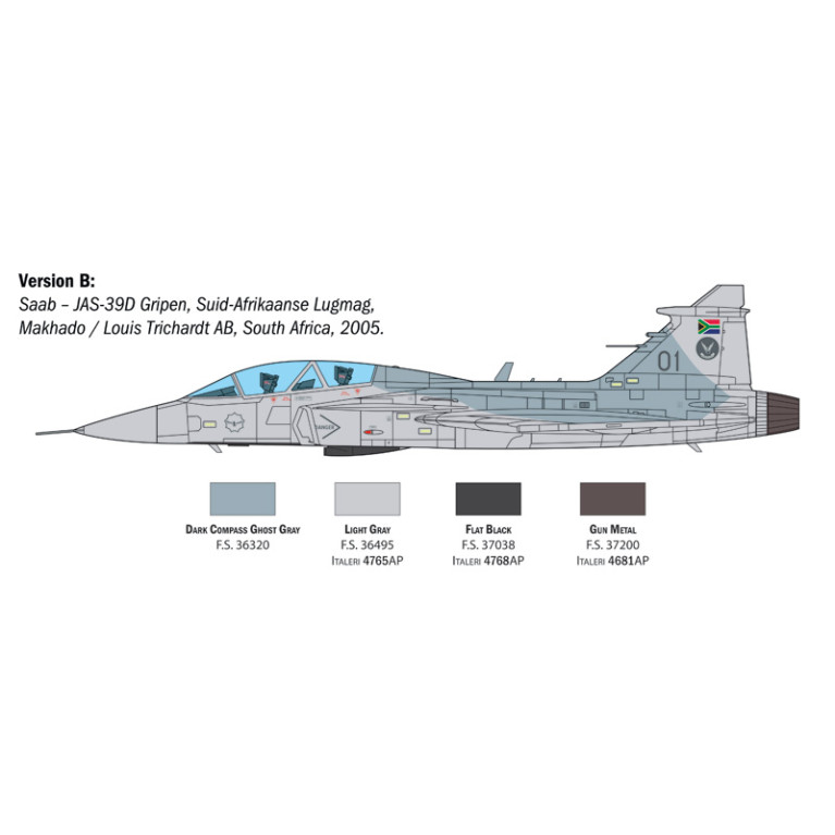 Avion JAS-39D Grippen "Twin seater" 4 versions - ITALERI 2664
