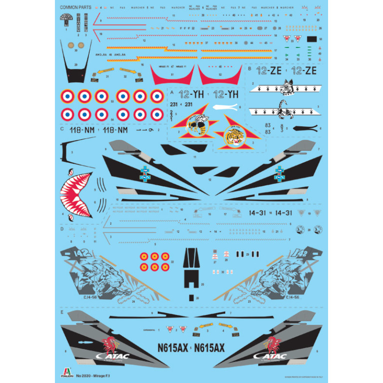Avion Mirage F1 C/CR 5 versions - ITALERI 2839