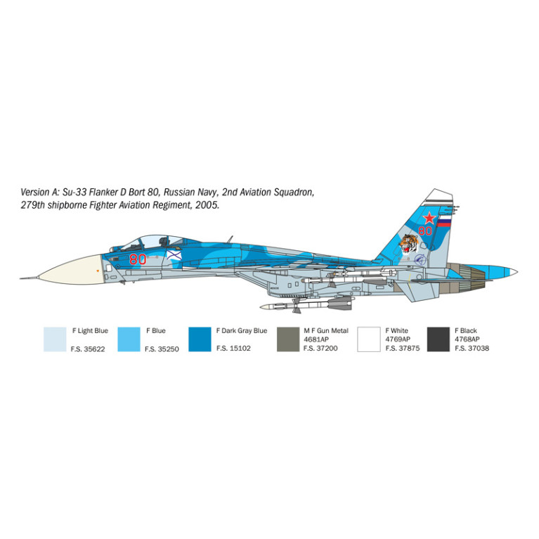 Avion Su-33 Flanker-D 4 versions - ITALERI 197