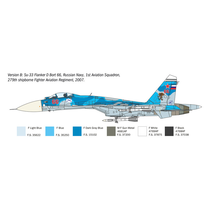 Avion Su-33 Flanker-D 4 versions - ITALERI 197