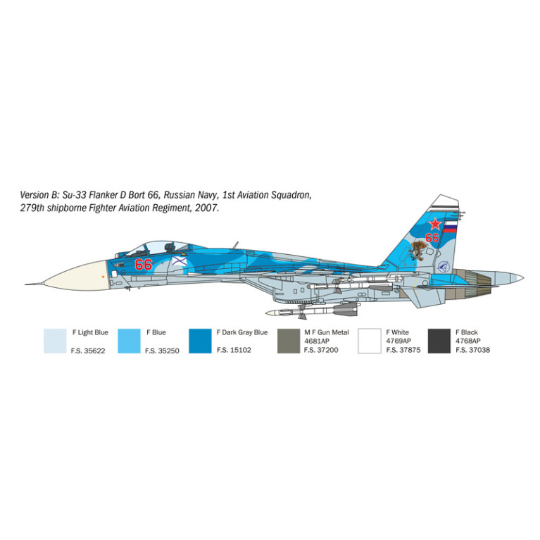 Avion Su-33 Flanker-D 4 versions - ITALERI 197
