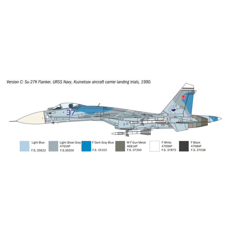 Avion Su-33 Flanker-D 4 versions - ITALERI 197