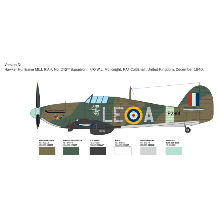 Avion Hurricane Mk.1 Aces 6 versions - ITALERI 2838