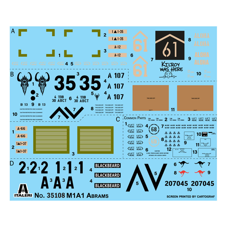 Char M1A1 Abrams 4 versions - ITALERI 35108