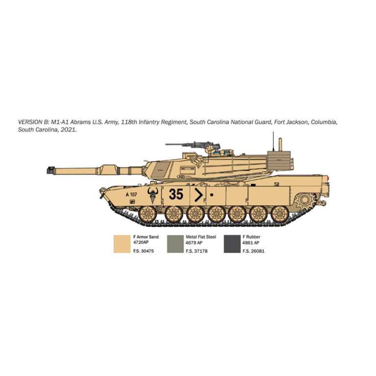 Char M1A1 Abrams 4 versions - ITALERI 35108