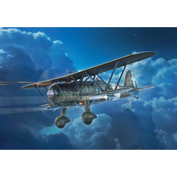 Avion FIAT CR.42 CN Falco night fighter 5 versions - ITALERI 1485