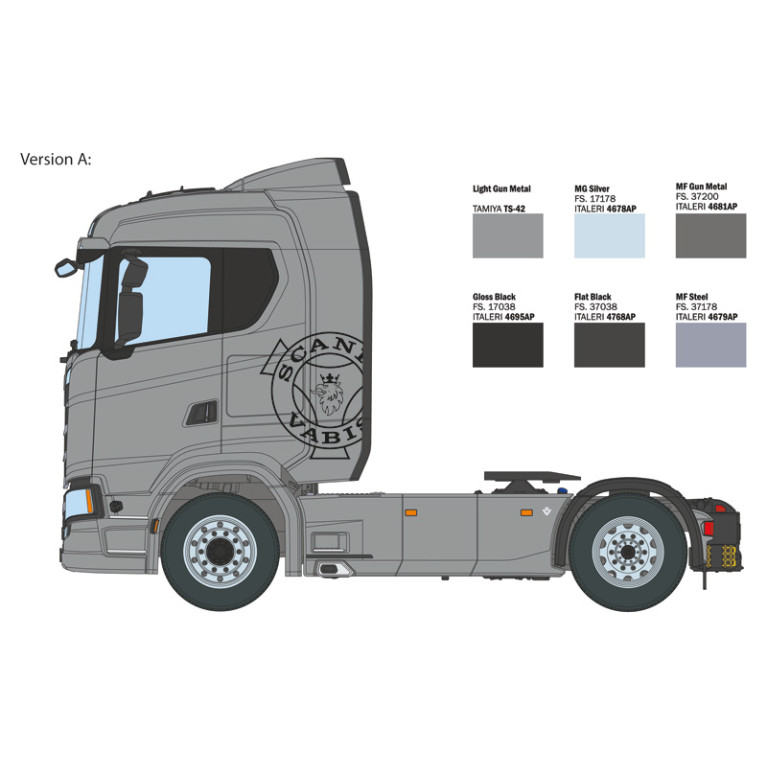 Camion Scania 770S 4x2 Normal Roof "Grey Cab" 2 versions - ITALERI 3971