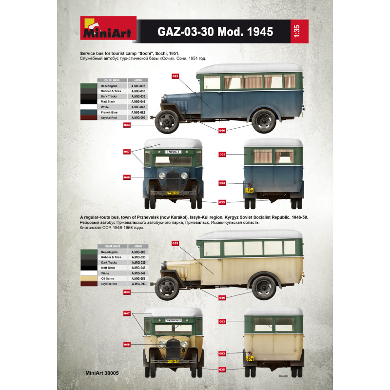 Autobus de transport de passager GAZ-03-30 - MiniArt 38005