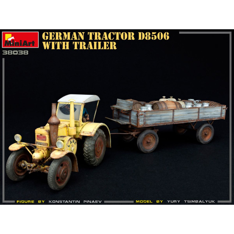 Tracteur allemand D8506 avec remorque 2 versions - MiniArt 38038