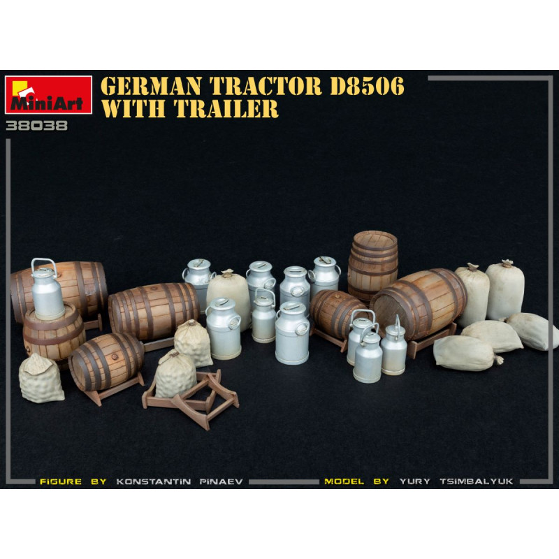 Tracteur allemand D8506 avec remorque 2 versions - MiniArt 38038