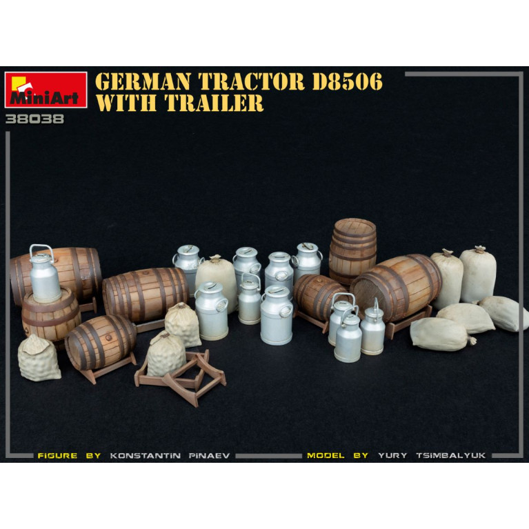 Tracteur allemand D8506 avec remorque 2 versions - MiniArt 38038