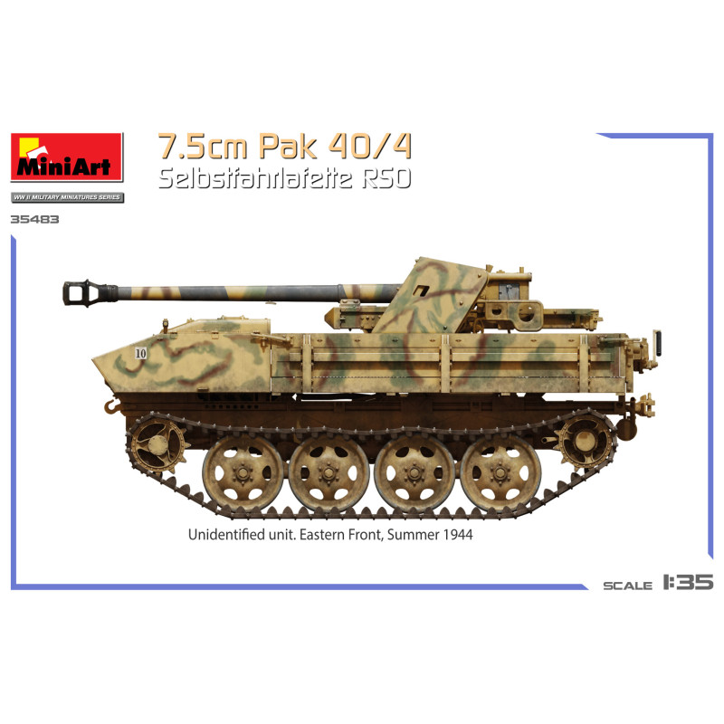 Canon antichar 7.5cm Pak 40/4 Selbstfahrlafette RSO 4 versions - MiniArt 35483