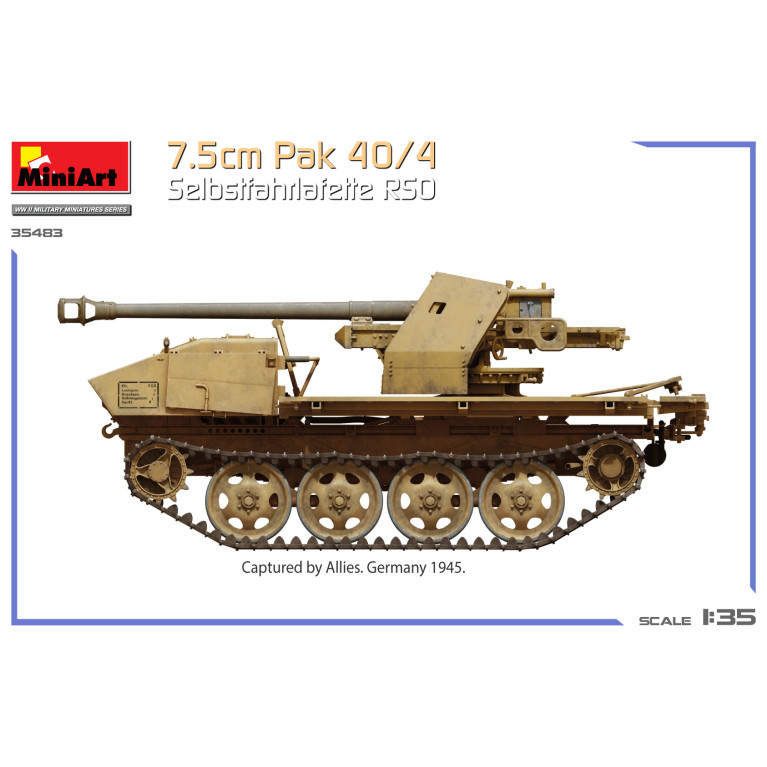 Canon antichar 7.5cm Pak 40/4 Selbstfahrlafette RSO 4 versions - MiniArt 35483