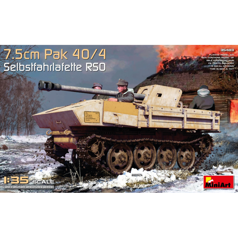Canon antichar 7.5cm Pak 40/4 Selbstfahrlafette RSO 4 versions - MiniArt 35483