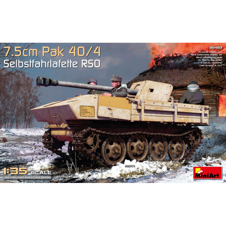 Canon antichar 7.5cm Pak 40/4 Selbstfahrlafette RSO 4 versions - MiniArt 35483