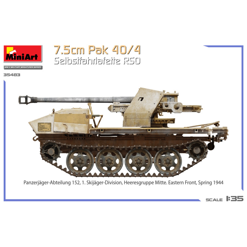 Canon antichar 7.5cm Pak 40/4 Selbstfahrlafette RSO 4 versions - MiniArt 35483
