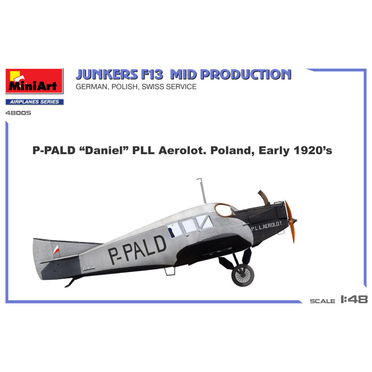 Avion Junkers F13 mid production Service allemand,  polonais et suisse 3 versions - MiniArt 48005