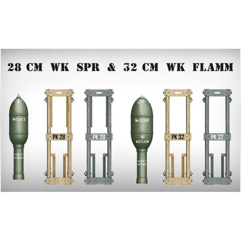Lance roquette allemand avec 28 cm WK Spr et 32 cm WK Flamm - MiniArt 35269