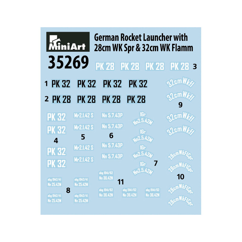 Lance roquette allemand avec 28 cm WK Spr et 32 cm WK Flamm - MiniArt 35269