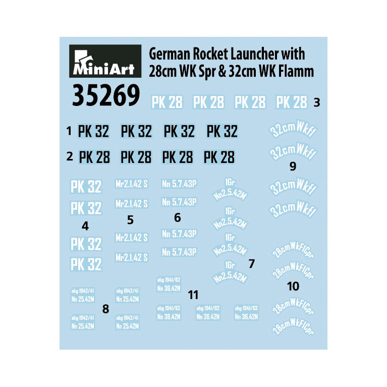 Lance roquette allemand avec 28 cm WK Spr et 32 cm WK Flamm - MiniArt 35269