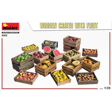 Caisses en bois avec des fruits - MiniArt 35628